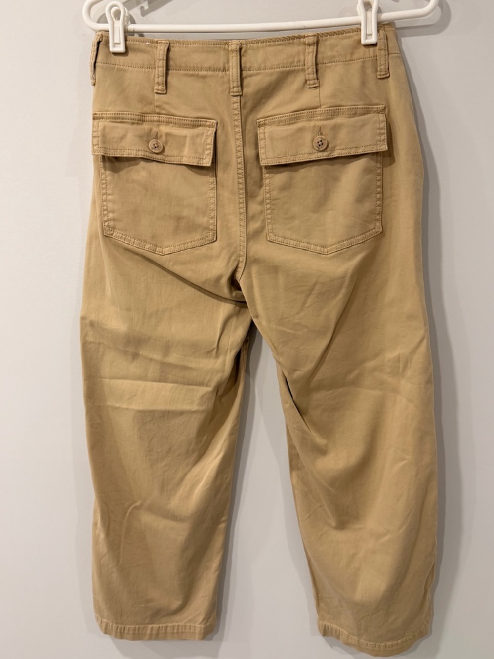 Liverpool Los Angeles Wide Leg Crop Mid Rise Cargo Pants Tan Size 6/28 - Picture 7 of 13